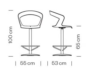 IBIS 303B - Technopolymer stool with back by Et al. - view 3